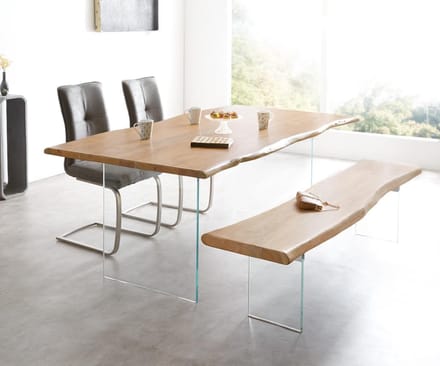 Eettafel Edge acacia natuur 200x100 verre Live-Edge
