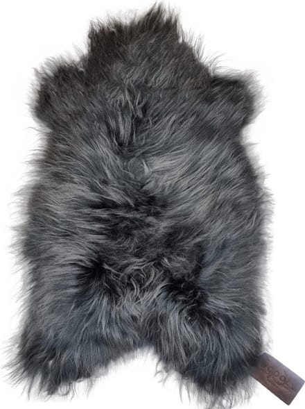 WOOOL IJslands Schapenvacht Grijs (Donker) L (105cm) - 100% Echt - Langharig - ECO+
