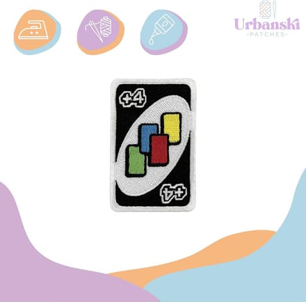 UNO Speelkaarten Opstrijk- of Naaipatch | Geborduurd Embleem 8x5 cm