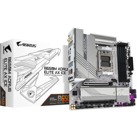 GIGABYTE B650M AORUS ELITE AX ICE Moederbord - AMD B650 - AMD AM5 - DDR5 RAM - Micro-ATX