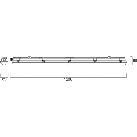 Sylvania LED-sensor-inbouwlamp RESISTO, grijs, 120 cm, 17 W, 840, IP66