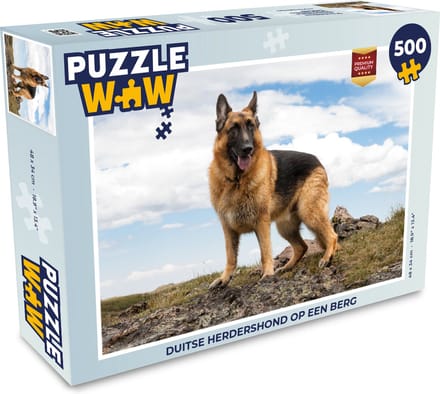 Puzzel Duitse herdershond op een berg - Legpuzzel - Puzzel 500 stukjes