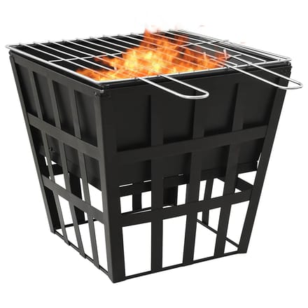 vidaXL - Vuurplaats - en - barbecue - 2-in-1 - 34x34x48 - cm - staal