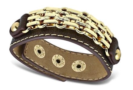 Amanto Armband Coriun Brown - PU Leer - Messing - 20mm - 17-22cm