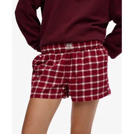 Katoenen geruite elastische short voor vrouwen Superdry