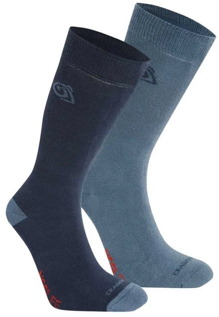Craghoppers Nosilife Twin Pack Half Lange Sokken Blauw EU 36-38