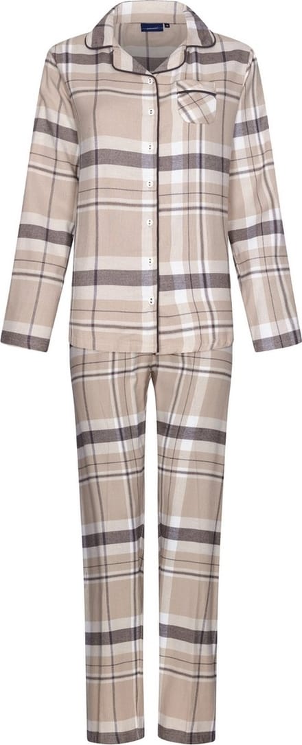 Pastunette dames pyjama met knoopsluiting - 36 - Bruin