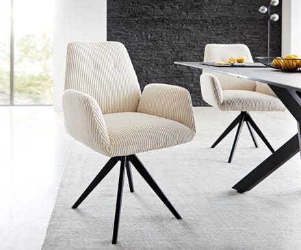 Gestoffeerde-stoel Zoa-Flex kruisframe hoekig zwart koord beige pocketveer kern