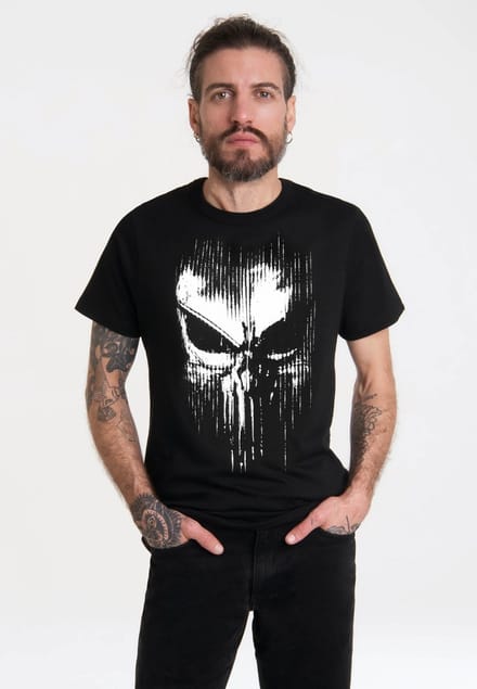 Logoshirt T-Shirt Marvel - Punisher Striped Skull