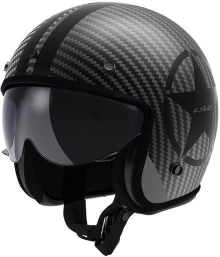 LS2 OF601 Bob II Carbon Star Black 06 Jethelm - Maat L - Helm
