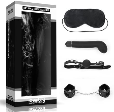 Lovetoy BDSM Deluxe Bondage Kit - Set - Masker - Handboeien - Knevel - Vibrator
