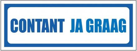 Contant ja graag sticker 200 x 75 mm