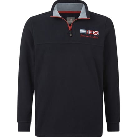 Jan Vanderstorm herren Fleecesweatshirt - 60/62 - donkerblauw - Plus Size