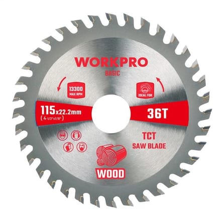 WORKPRO WP405520 Cirkelzaagblad TCT 185×30 mm – 36T – Voor hout, MDF en spaanplaat – Professioneel