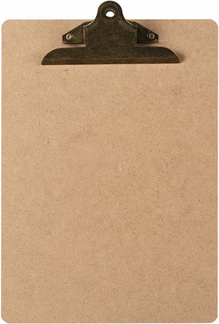 LPC  Klembord - clipboard - hout/mdf/hardboard- A4 -145 mm butterfly klem vintage
