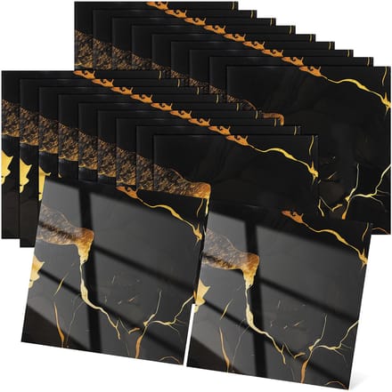 50 Stuks Zwarte Marmertegels 30x30 – XPE Schuim Waterdicht – Zelfklevend
