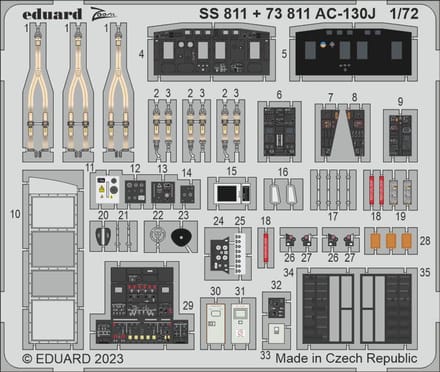 Eduard Modelbouwdecoratie - SS811 Accessoires for AC-130J - Photo-etch