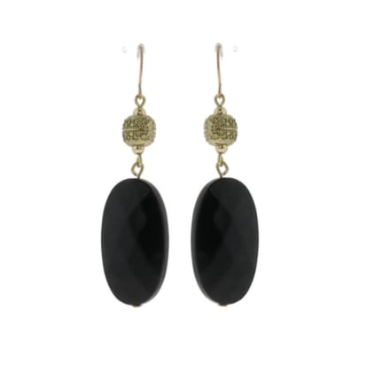 Behave - Oorbellen - Elegant Chic - Goudkleur Zwart Dames - 7 cm