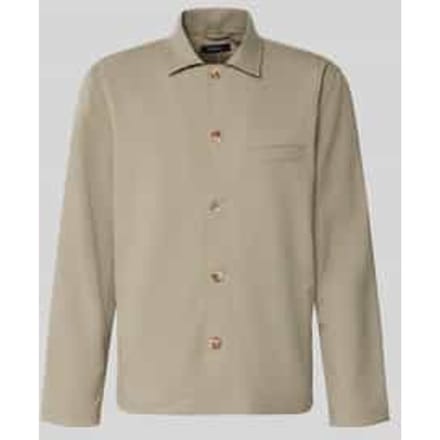 Regular fit overhemdjack met viscosemix model 'Landen'