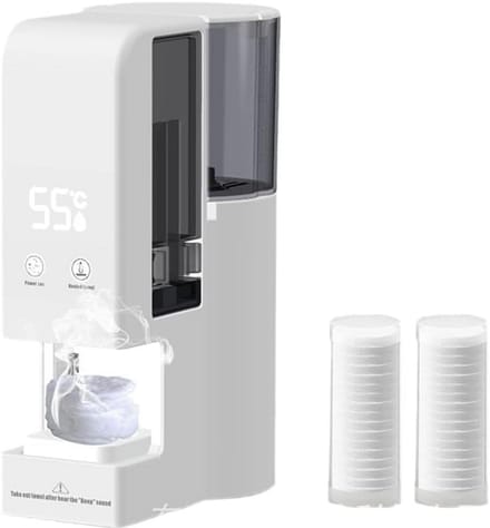 Handdoekverwarmer Dispenser - Warme Handdoek - Gezichtsverzorging - Snelle Verwarming - 400 ml Tank - Wit