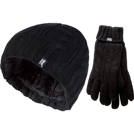 Heat Holders - Damesmuts en handschoenenset voor de winter - Zwart