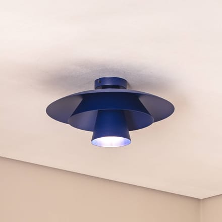 Luminex Plafondlamp Plato, donkerblauw, metaal, Ø 38 cm, E27