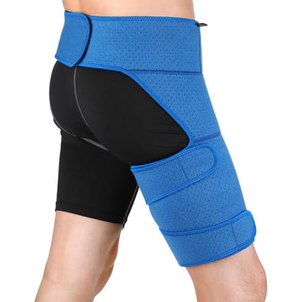 Doact blauwe geperforeerde ademende riem tailleondersteuning dij black
