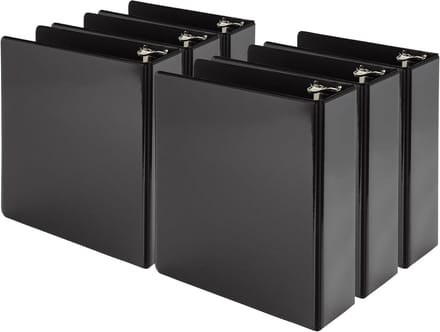 Mini Ringband - Kleine Ordner - Documenten Organiseren - Aanpasbare Cover - 6 Stuks - Zwart