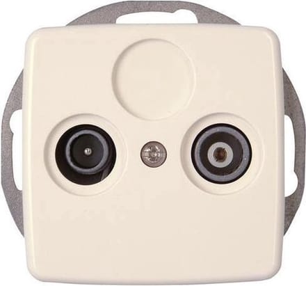 KOPP TV-FM coax-wandcontact inbouw, model Rivo | wit