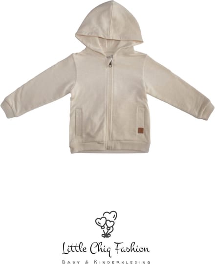 Little Chiq Baby Vest beige met capuchon