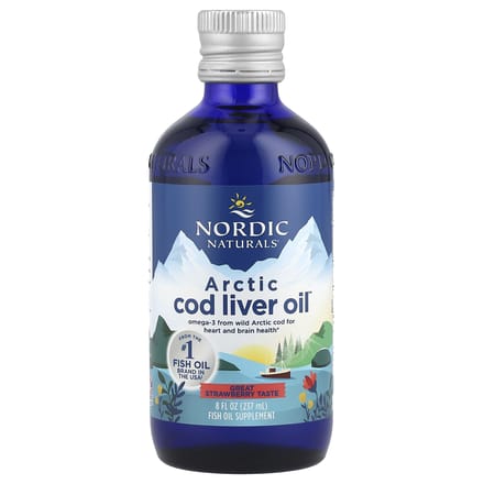 Nordic Naturals, Arctic Cod Liver Oil, Aardbei, 8 fl oz (237 milliliter)