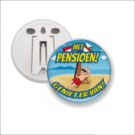 Button Met Clip 58 MM - Met Pensioen - Vakantie