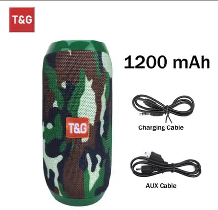 Bluetooth Speaker – Waterproof TWS Outdoor Surround Sound Box with TF/USB/AUX/FM Support – Camouflage
