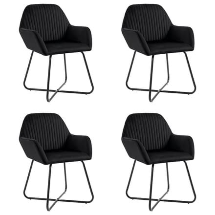 vidaXL - Eetkamerstoelen - 4 - st - fluweel - zwart