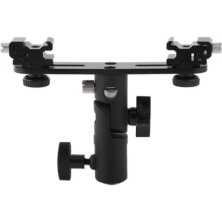 Support Double Griffe Flash Noir Porte-Parapluie Support de Pied d'Éclairage Pour Photographie Photo Vidéo black