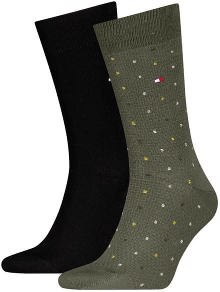 Herensok met structuur - 2 pack - Structure Dot - Army Green - 39-42
