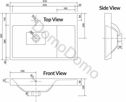 Deftrans Bonita - Badkamerkast Staande - Met Wastafel - 80x60 cm - Wit