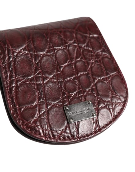 Bordeaux Exotische Huid Munt Condom Houder Pocket Portemonnee
