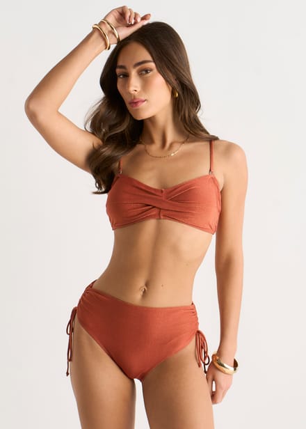 Rust metallic gedraaide bikinitop