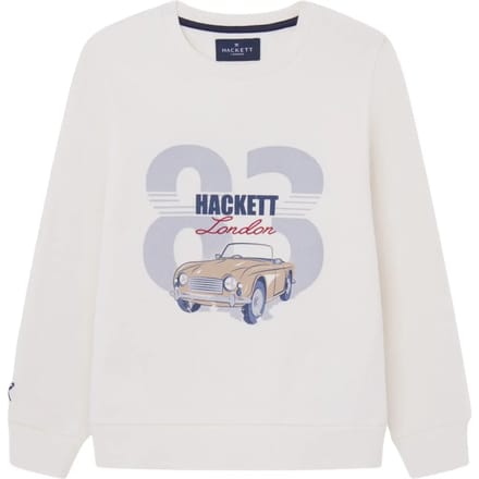 Hackett 83 Car Sweatshirt Wit 7 Years Jongen