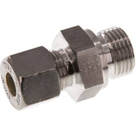 G 1/2'' Buitendraad x 10S RVS Rechte Knelfitting 630 Bar DIN 2353 - FL2S-MO-ST-012G-10-S