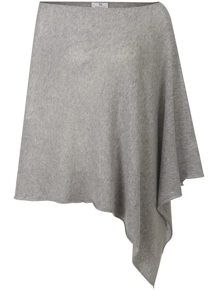 Poncho 100%  kasjmier Van Peter Hahn grijs