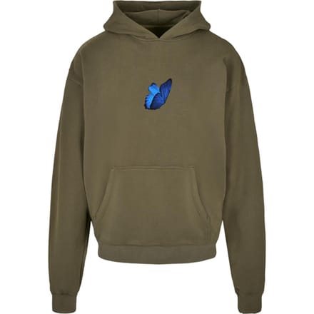Mister Tee - Le Papillon Heavy Oversize Hoodie/trui - S - Olijfgroen