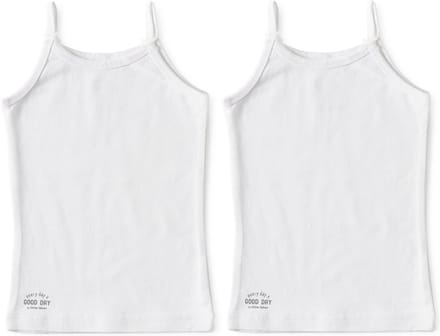 Little Label Hemd Meisjes Wit - 2 Stuks - Maat 98-104 - Zachte BIO Katoen