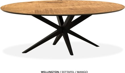 Maxfurn - Ovale eettafel 250x128cm met verjongde rand | Zeer krasvast | Kleur: Mango