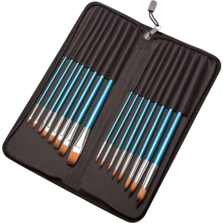 Kwasten conda set synthetisch 16 stuks in etui | Set a 16 stuk