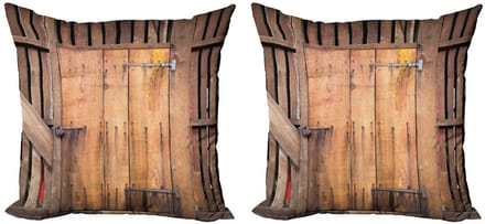 ABAKUHAUS Rustiek Kussenhoes 2x 40x40 – Dubbelzijdig bedrukt – Chocolade