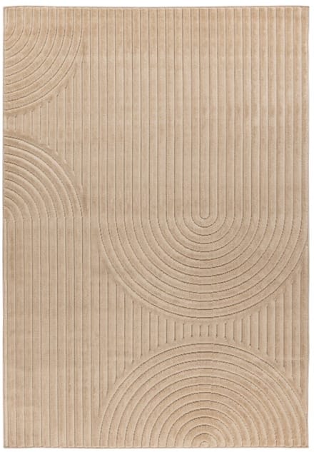 Japandi binnen- en buitenkleed Viva – beige met fijn patroon
