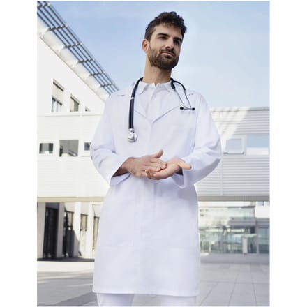 Karlowsky Men´s Workcoat with concealed button placket KY162 - White - 48