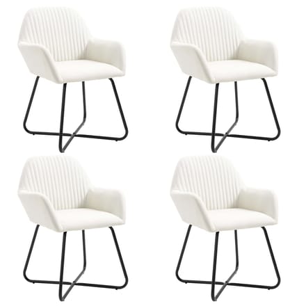 vidaXL - Eetkamerstoelen - 4 - st - stof - crèmekleurig